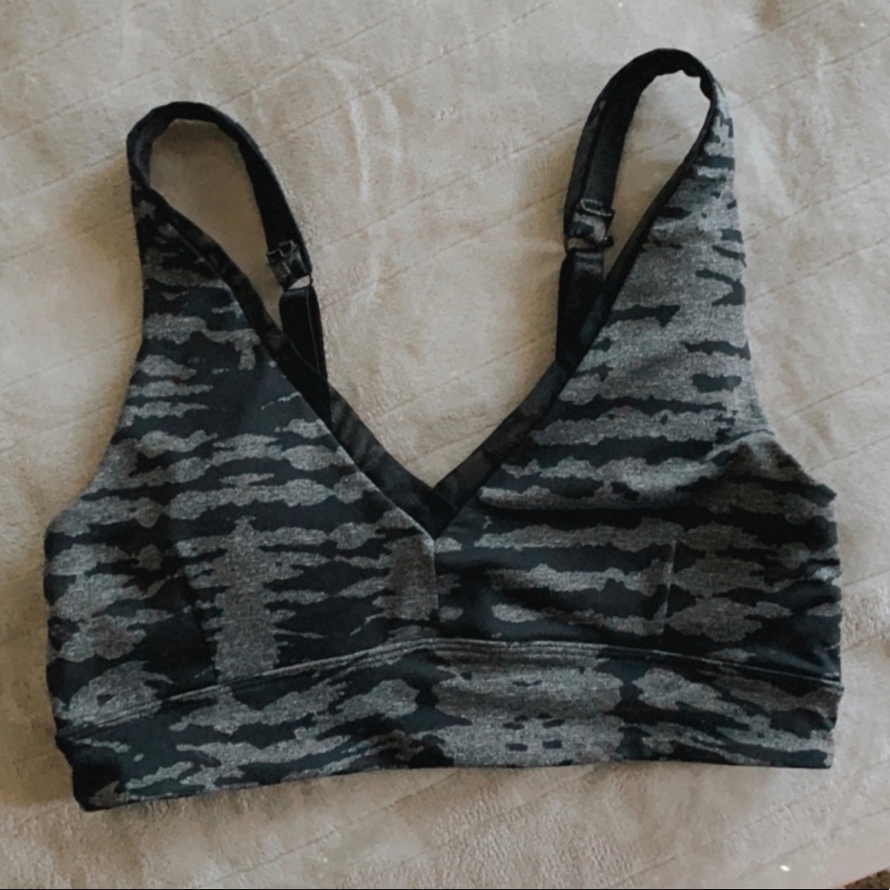 Mesh Black & Grey Sports Bra